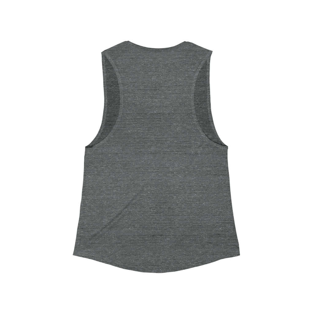 Women's Muscle Tank — "Daily Sprinkles of Joy" Heathered Gray Scoop Tank