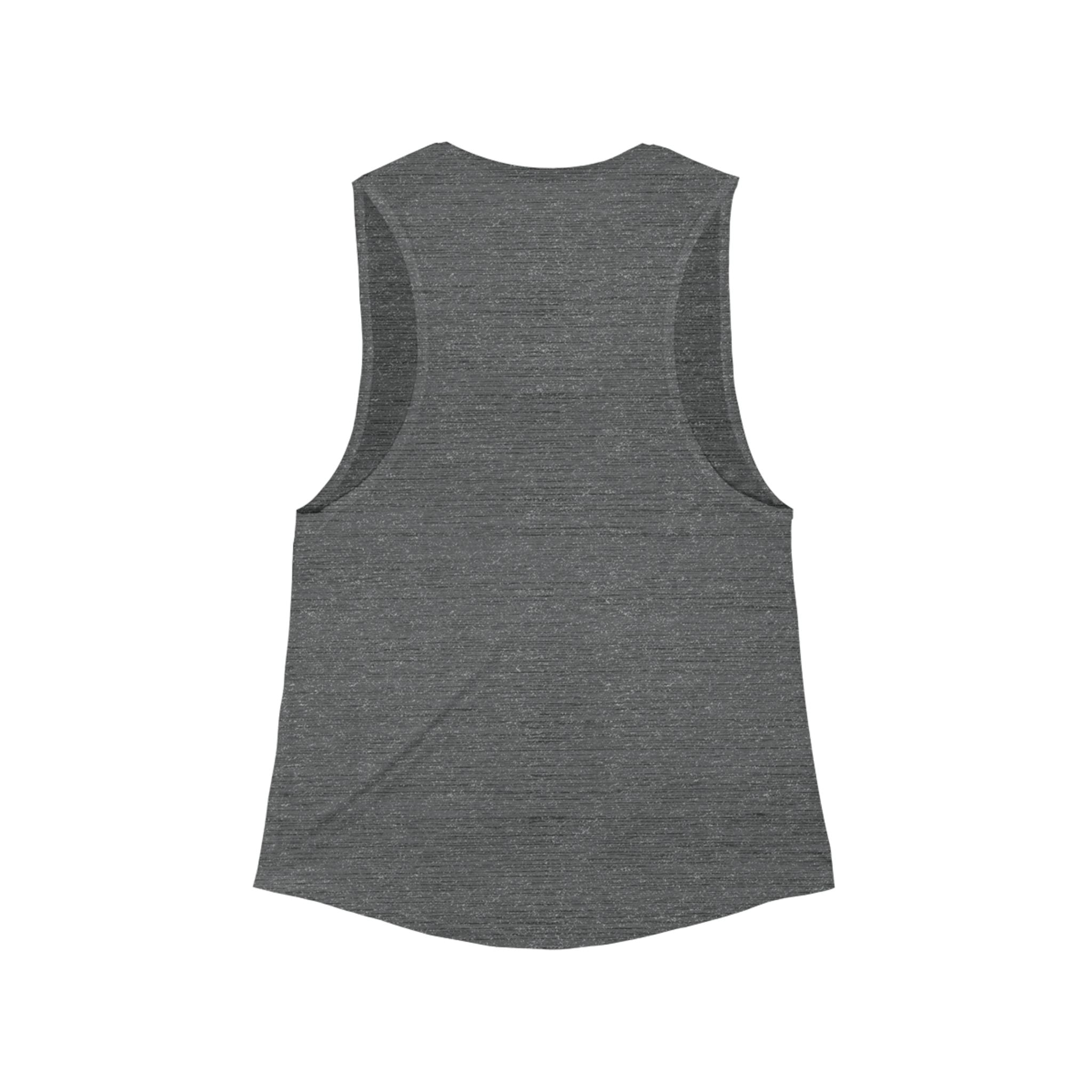 Women's Muscle Tank — "Daily Sprinkles of Joy" Heathered Gray Scoop Tank
