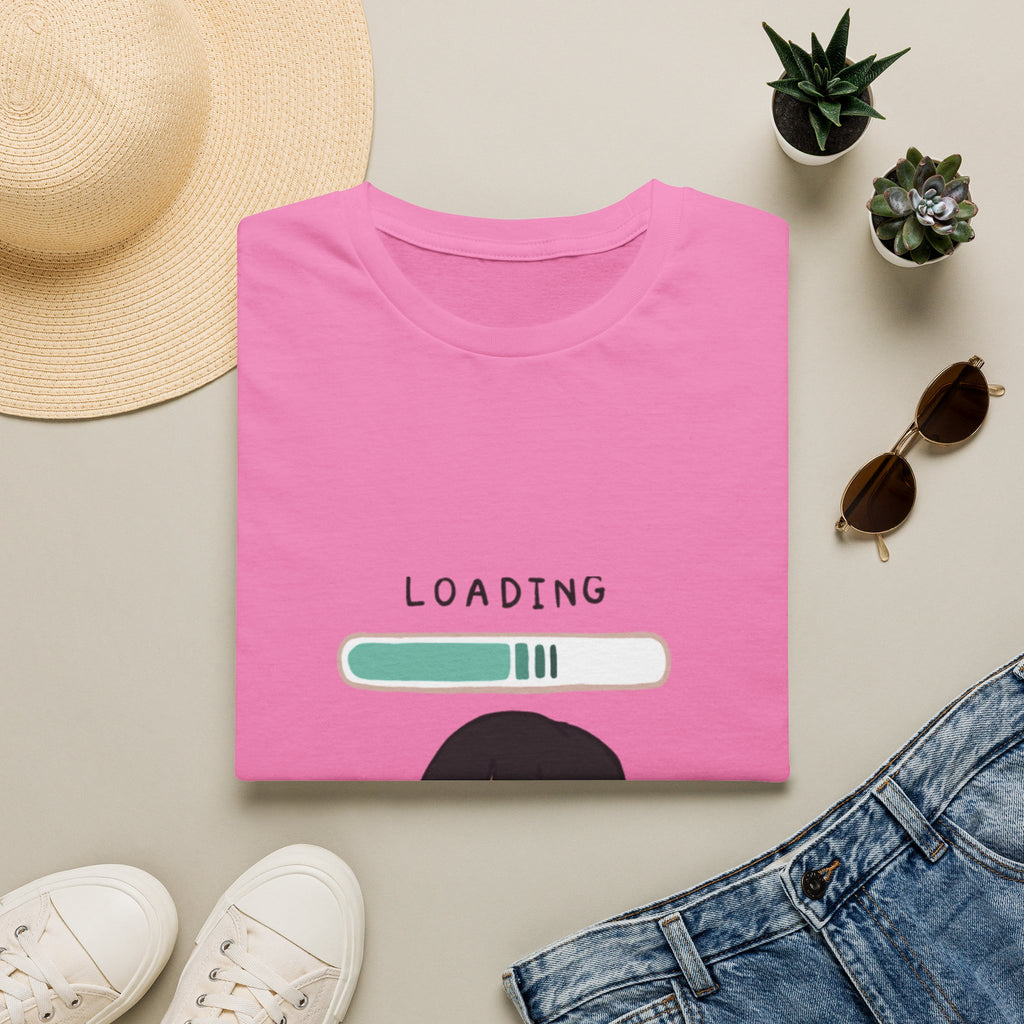 Loading Progress Graphic T-Shirt — Cute Anime Girl Illustration