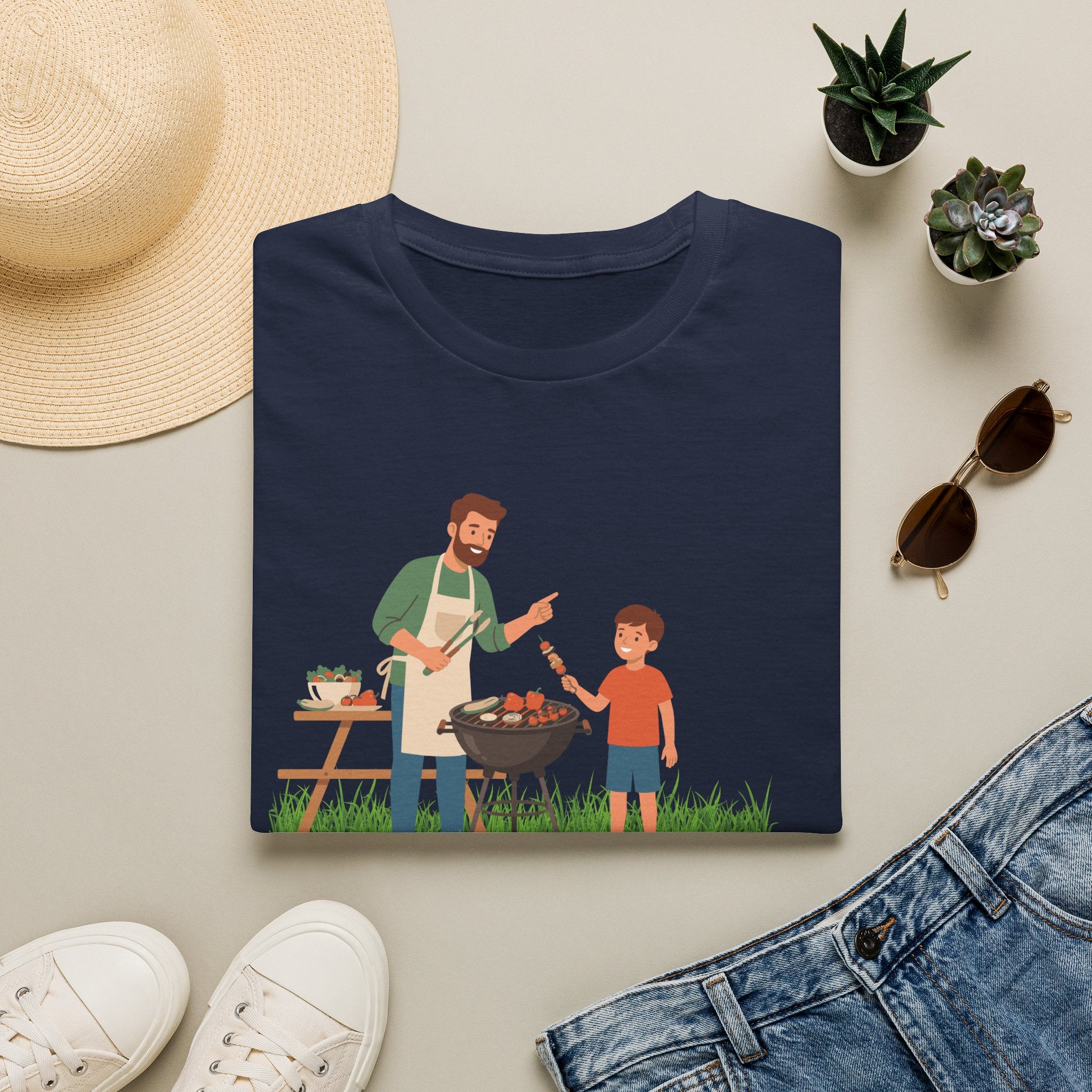 Dad BBQ T-Shirt — Patriotic Grilling Father & Son Tee for Father’s Day