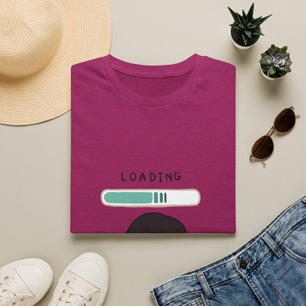 Loading Progress Graphic T-Shirt — Cute Anime Girl Illustration