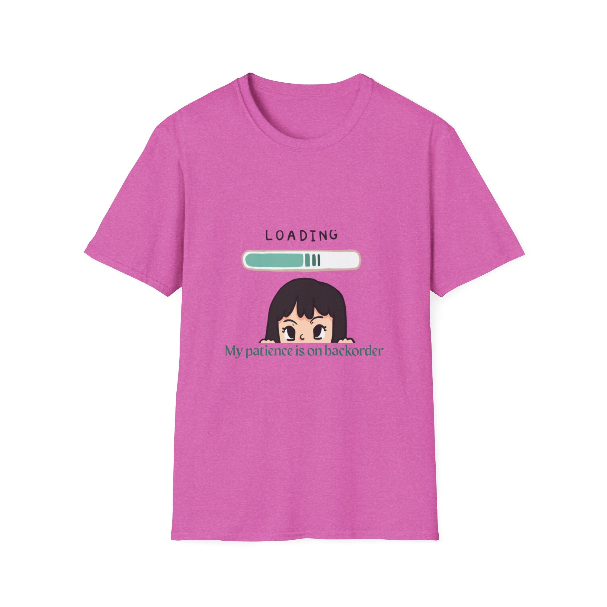 Loading Progress Graphic T-Shirt — Cute Anime Girl Illustration