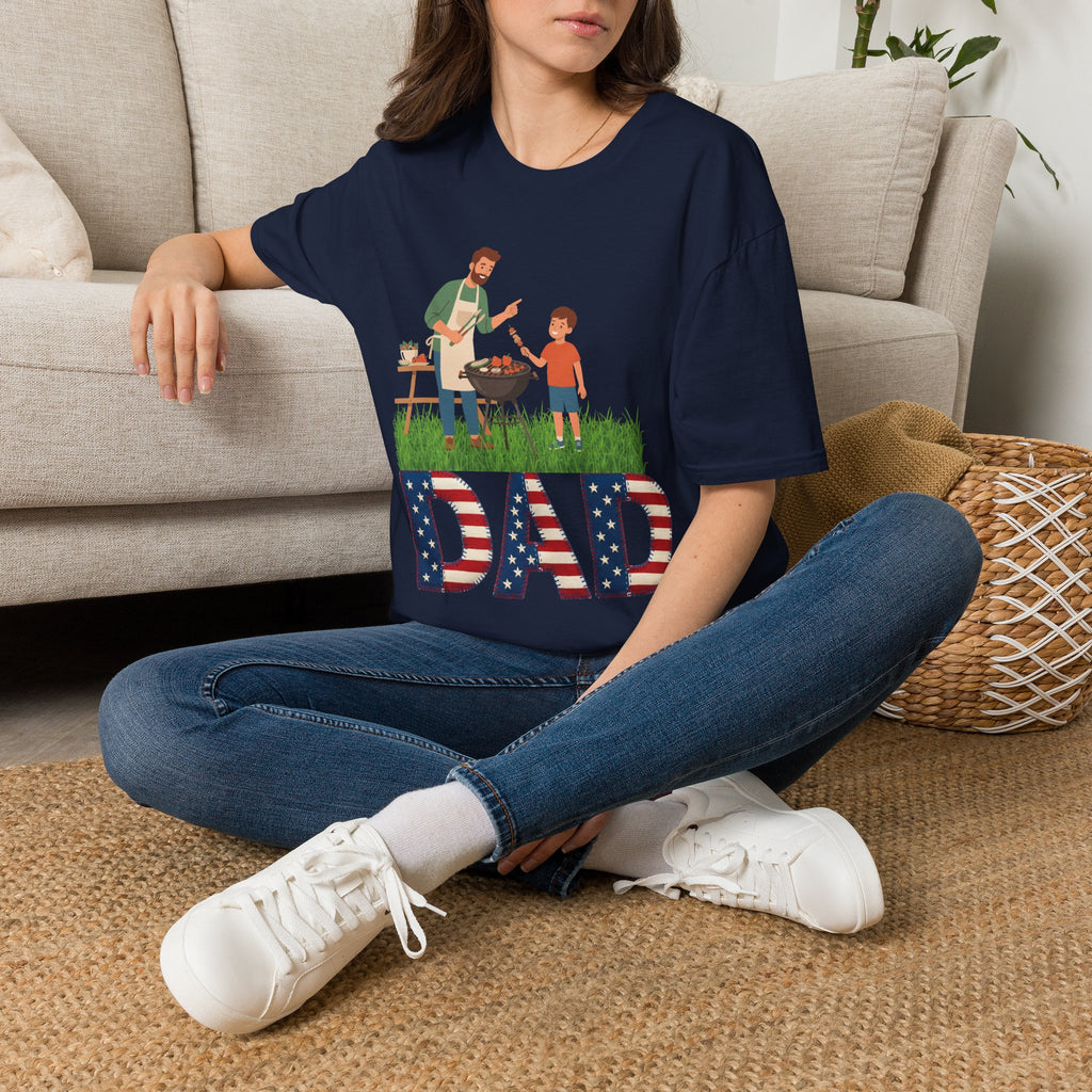 Dad BBQ T-Shirt — Patriotic Grilling Father & Son Tee for Father’s Day