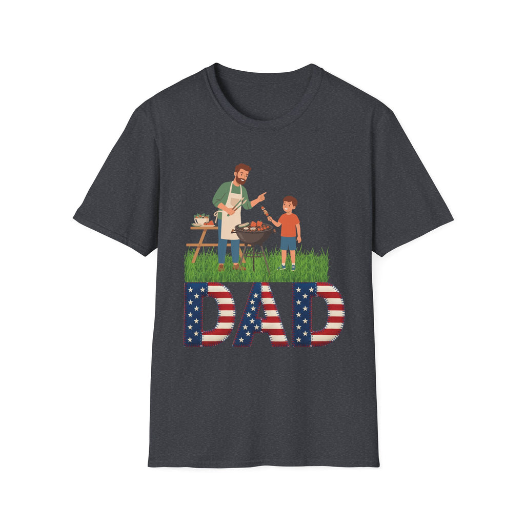 Dad BBQ T-Shirt — Patriotic Grilling Father & Son Tee for Father’s Day