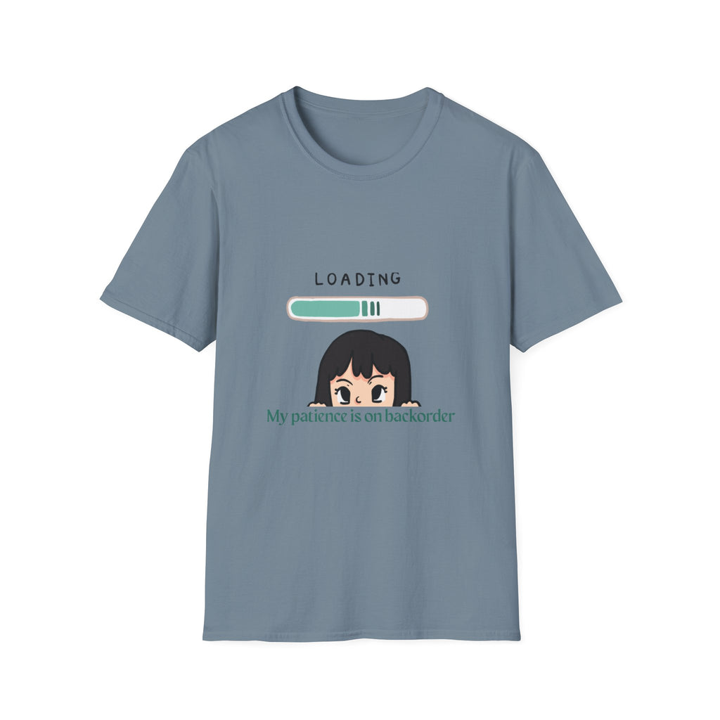 Loading Progress Graphic T-Shirt — Cute Anime Girl Illustration