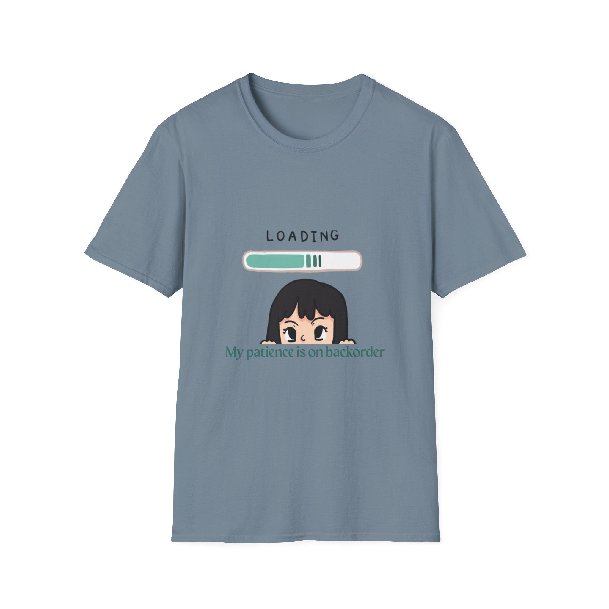 Loading Progress Graphic T-Shirt — Cute Anime Girl Illustration