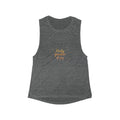 Women's Muscle Tank — "Daily Sprinkles of Joy" Heathered Gray Scoop Tank