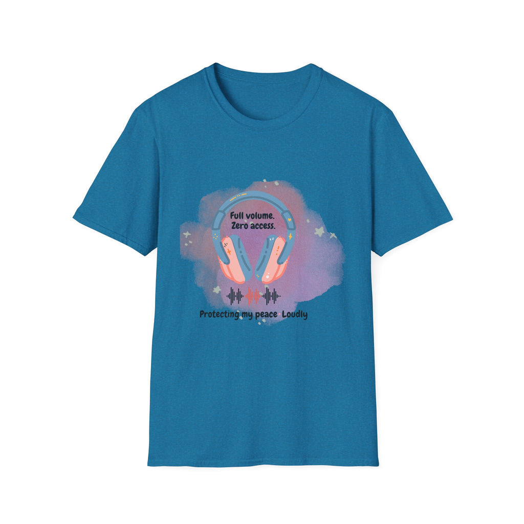 Headphones T‑Shirt — "Full Volume. Zero Access." Graphic Tee for Music Lovers
