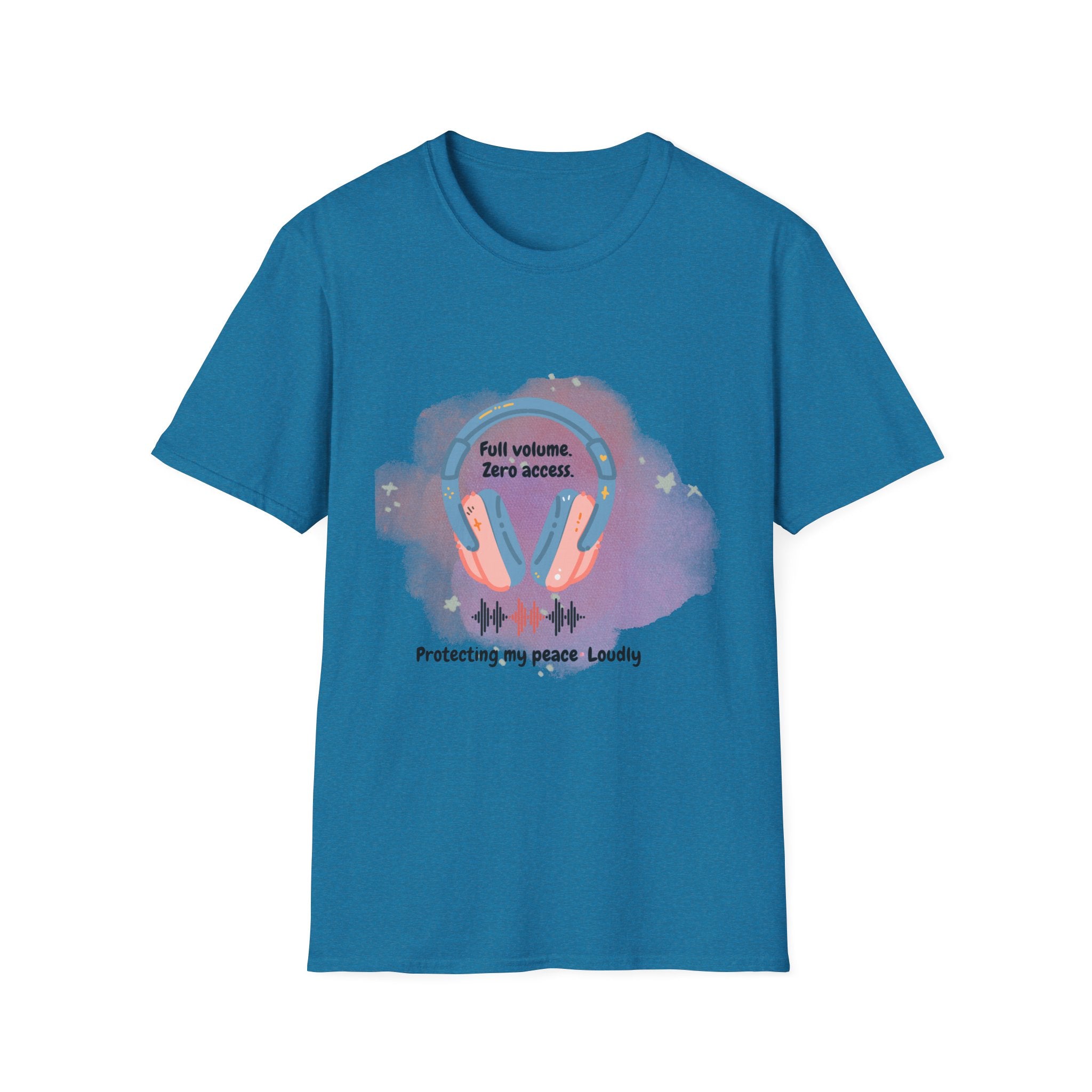 Headphones T‑Shirt — "Full Volume. Zero Access." Graphic Tee for Music Lovers
