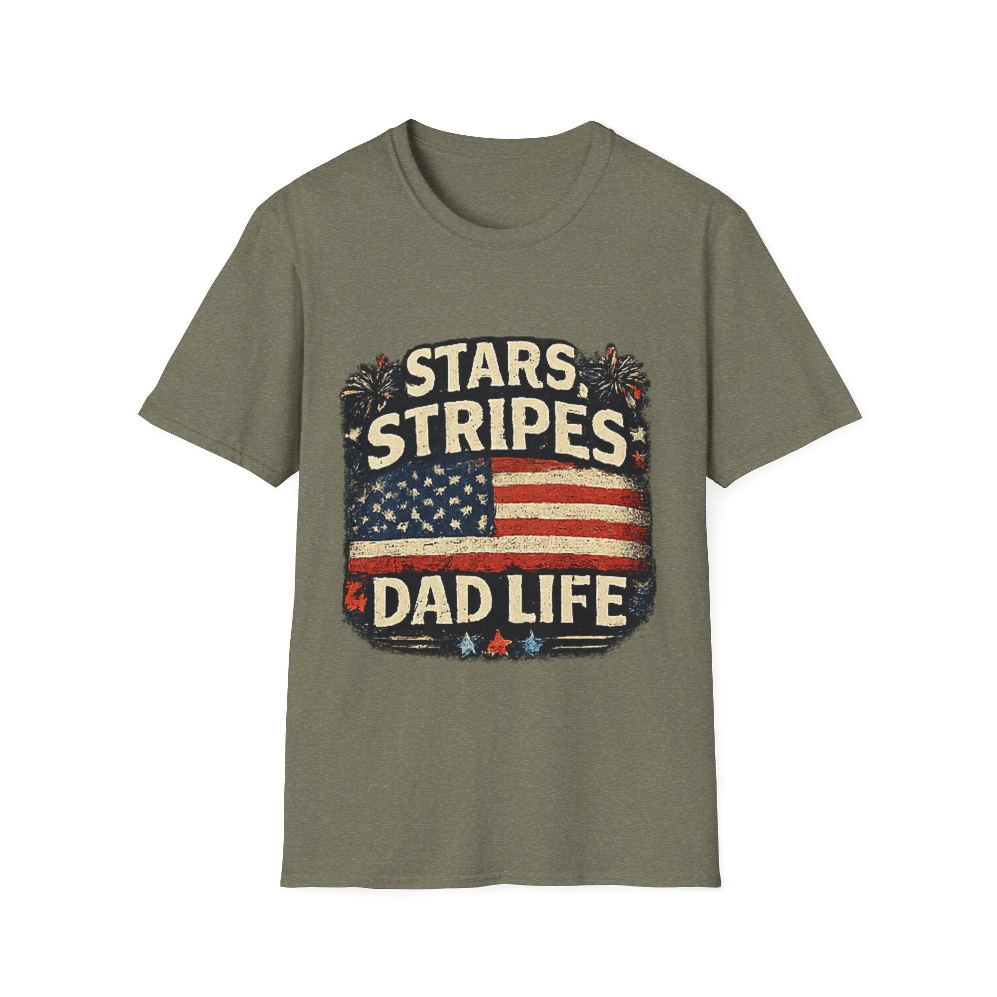Stars & Stripes Dad Life T-Shirt — Vintage American Flag Patriotic Tee
