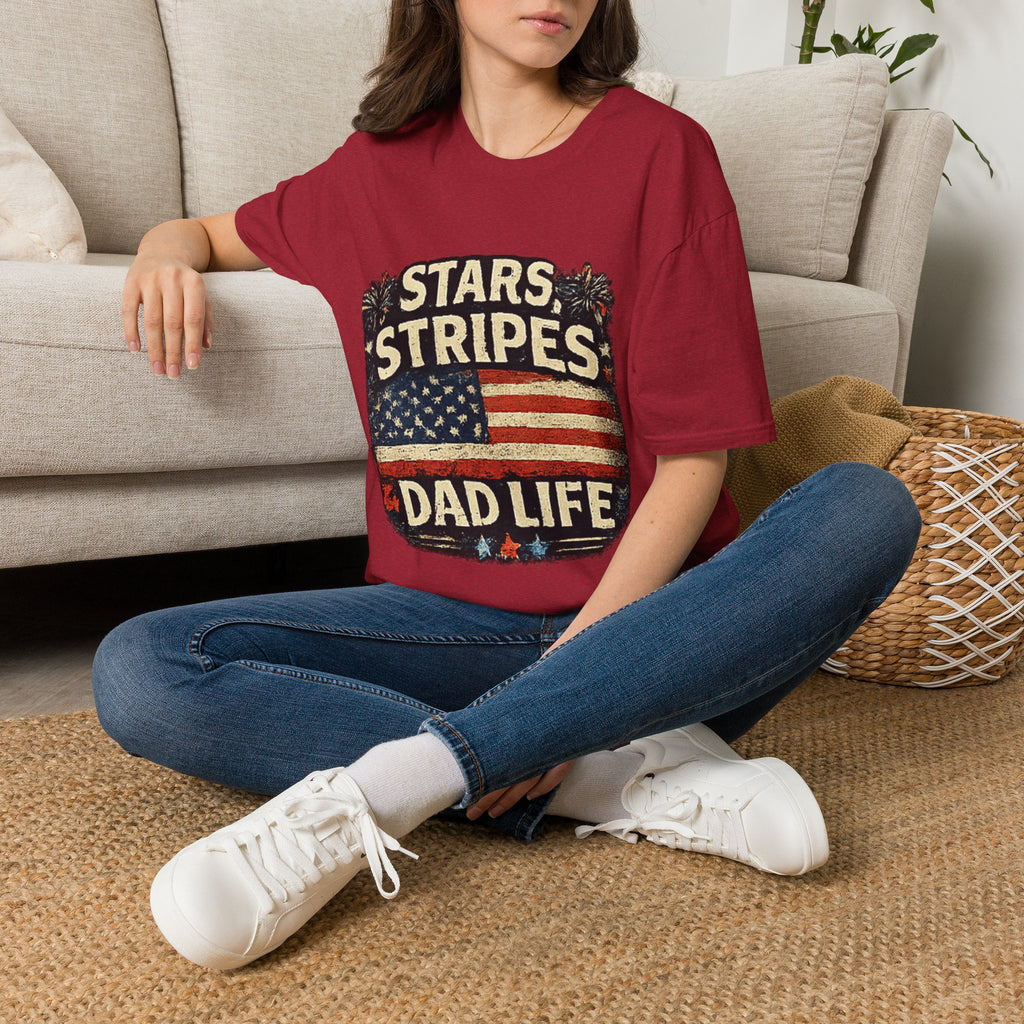 Stars & Stripes Dad Life T-Shirt — Vintage American Flag Patriotic Tee