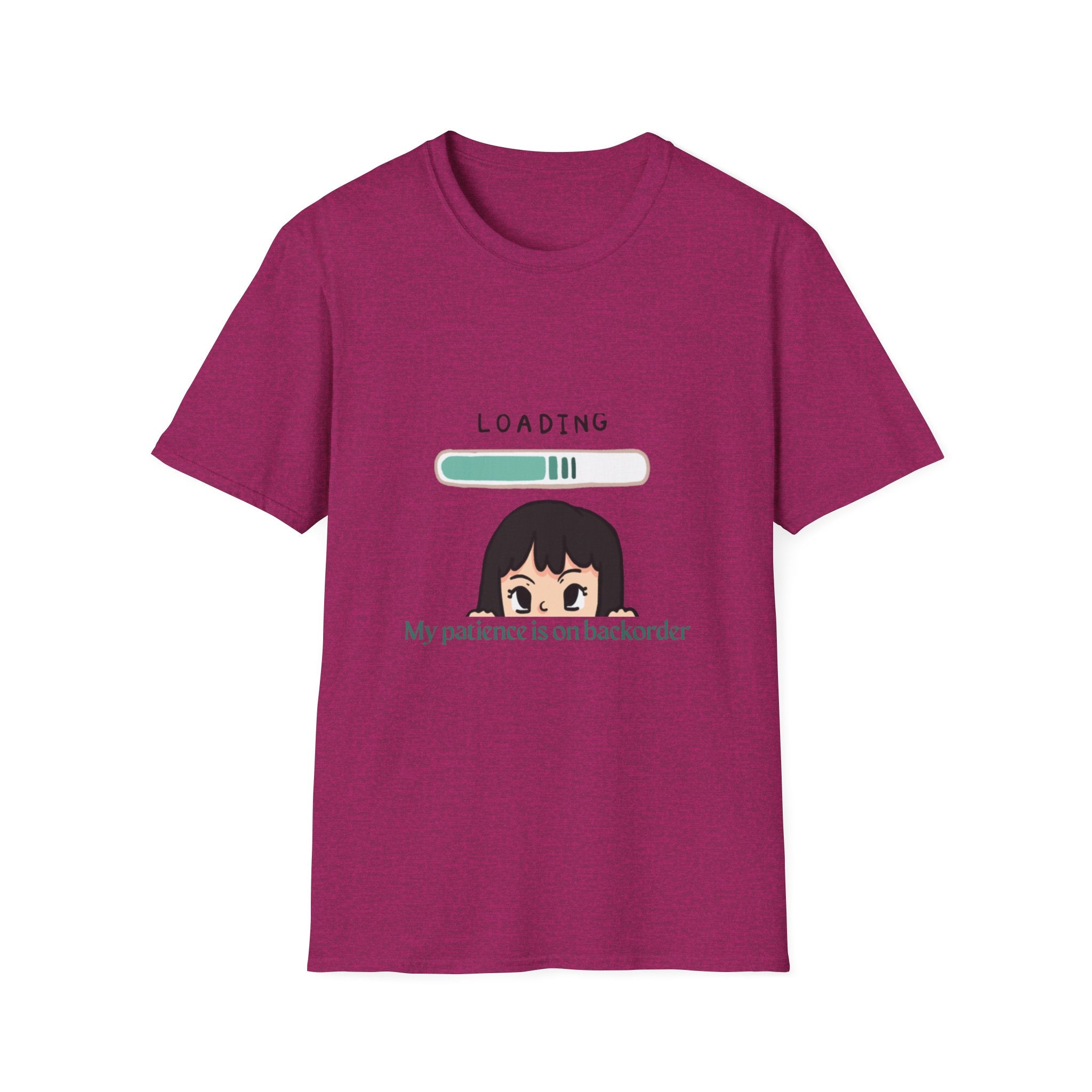 Loading Progress Graphic T-Shirt — Cute Anime Girl Illustration