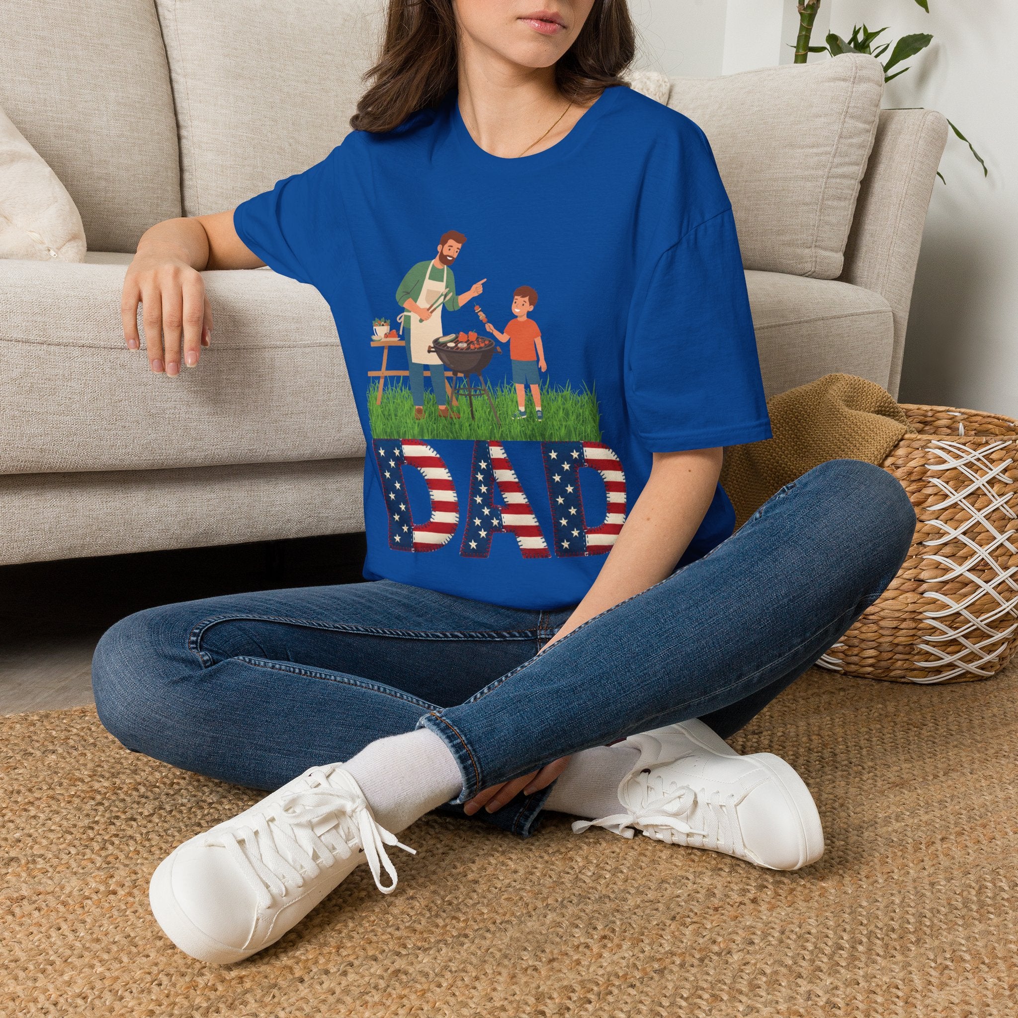 Dad BBQ T-Shirt — Patriotic Grilling Father & Son Tee for Father’s Day