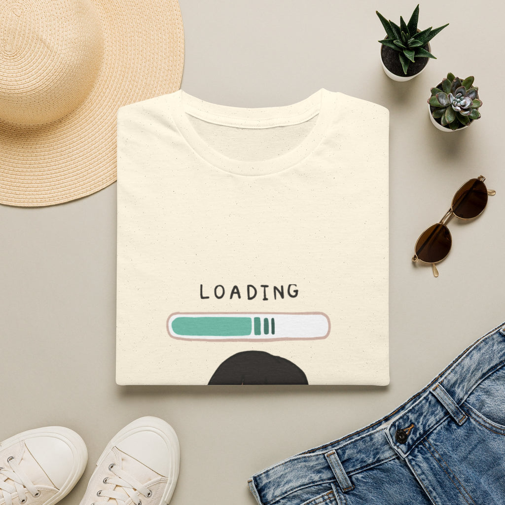Loading Progress Graphic T-Shirt — Cute Anime Girl Illustration
