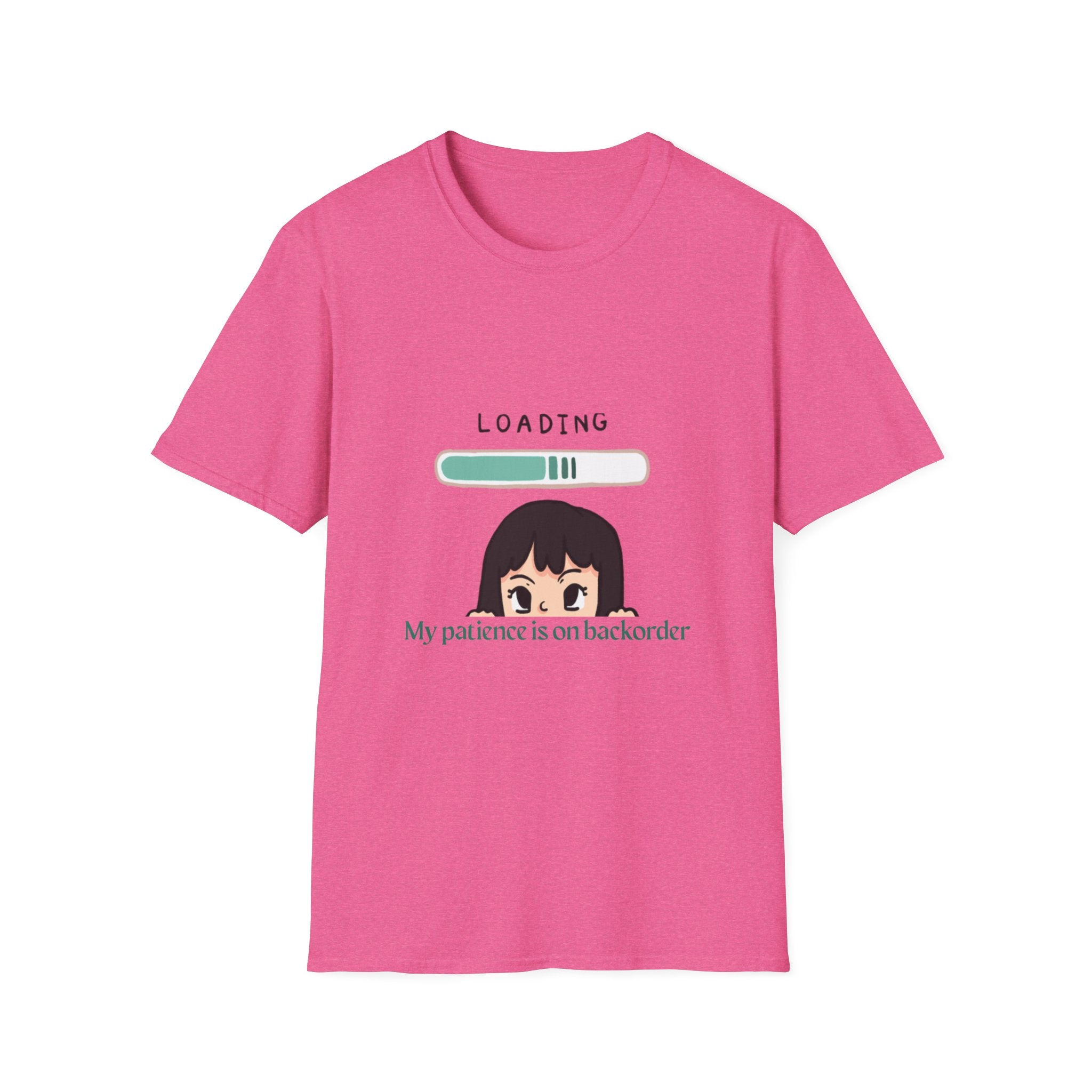 Loading Progress Graphic T-Shirt — Cute Anime Girl Illustration