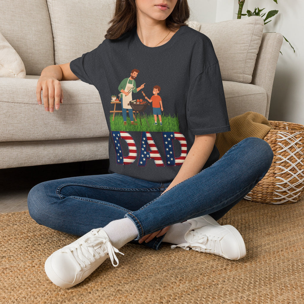 Dad BBQ T-Shirt — Patriotic Grilling Father & Son Tee for Father’s Day