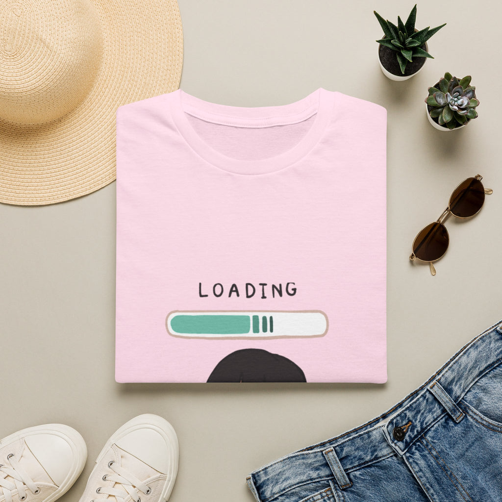 Loading Progress Graphic T-Shirt — Cute Anime Girl Illustration