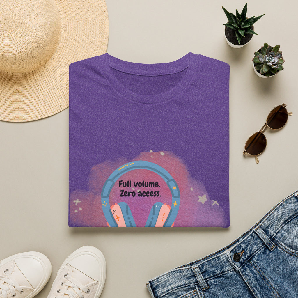 Headphones T‑Shirt — "Full Volume. Zero Access." Graphic Tee for Music Lovers