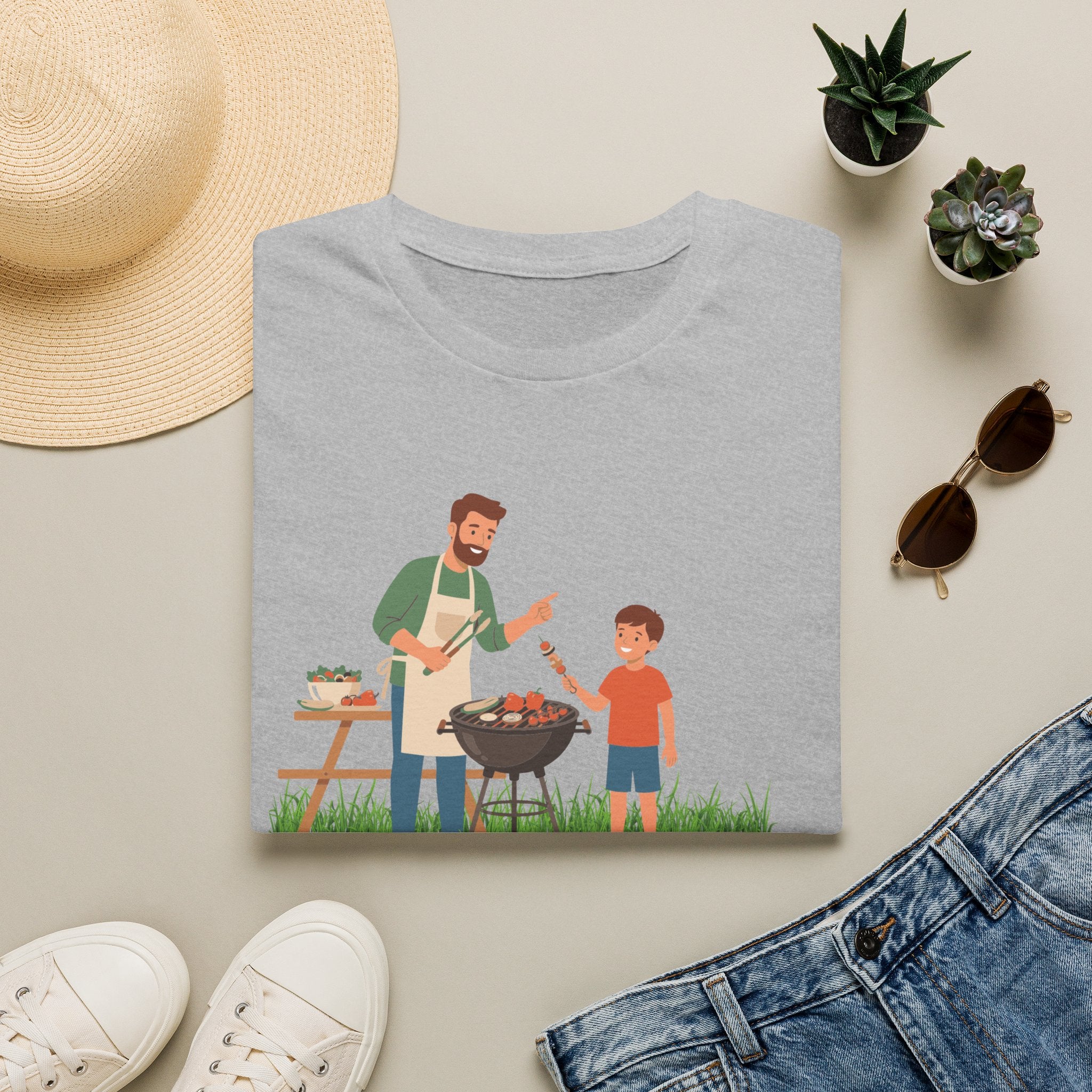Dad BBQ T-Shirt — Patriotic Grilling Father & Son Tee for Father’s Day