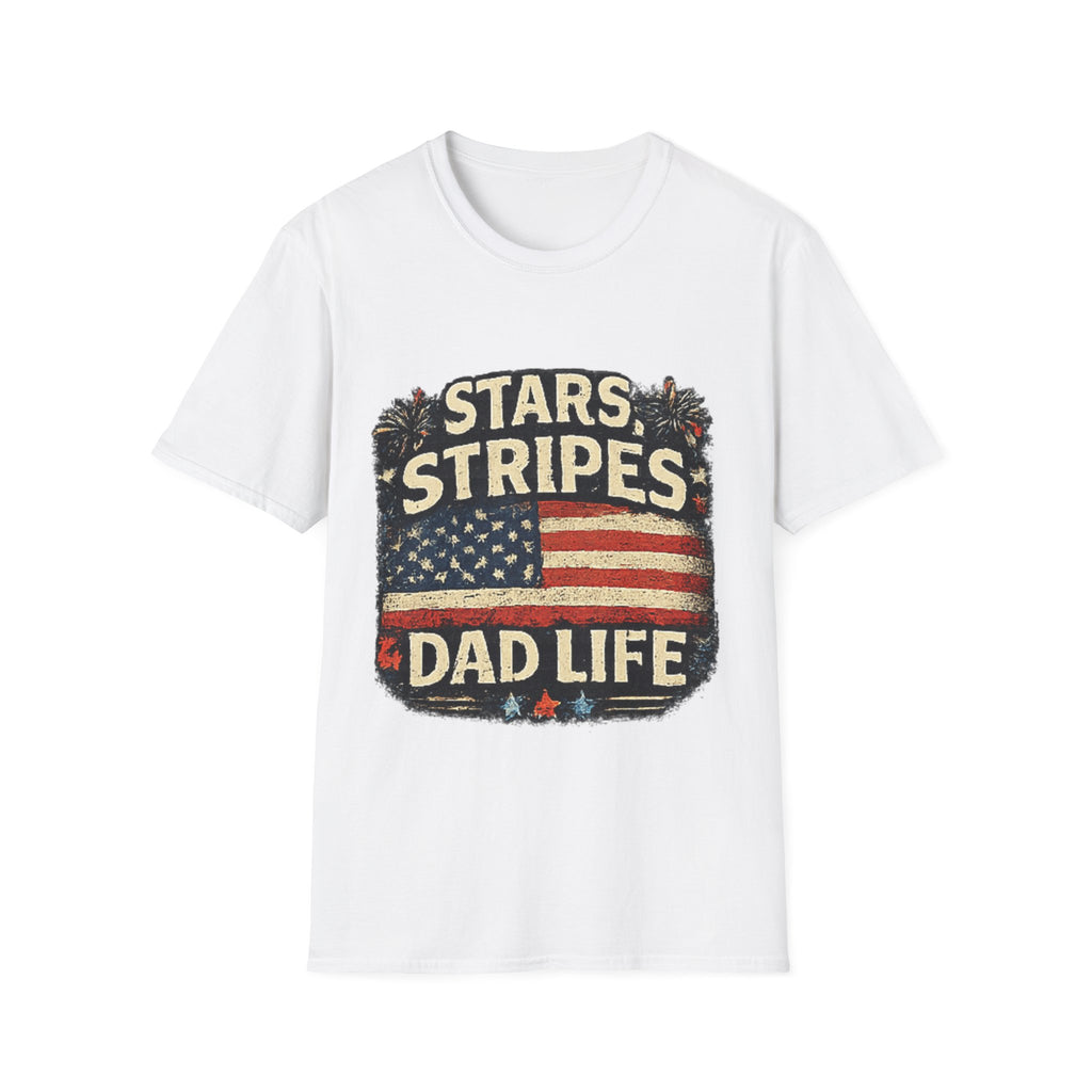 Stars & Stripes Dad Life T-Shirt — Vintage American Flag Patriotic Tee