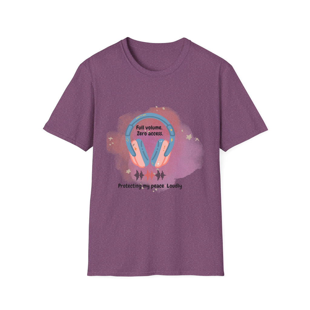 Headphones T‑Shirt — "Full Volume. Zero Access." Graphic Tee for Music Lovers