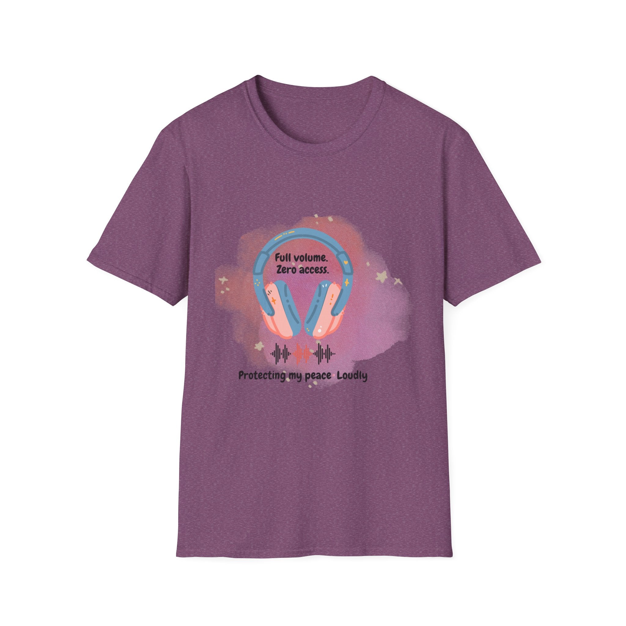 Headphones T‑Shirt — "Full Volume. Zero Access." Graphic Tee for Music Lovers