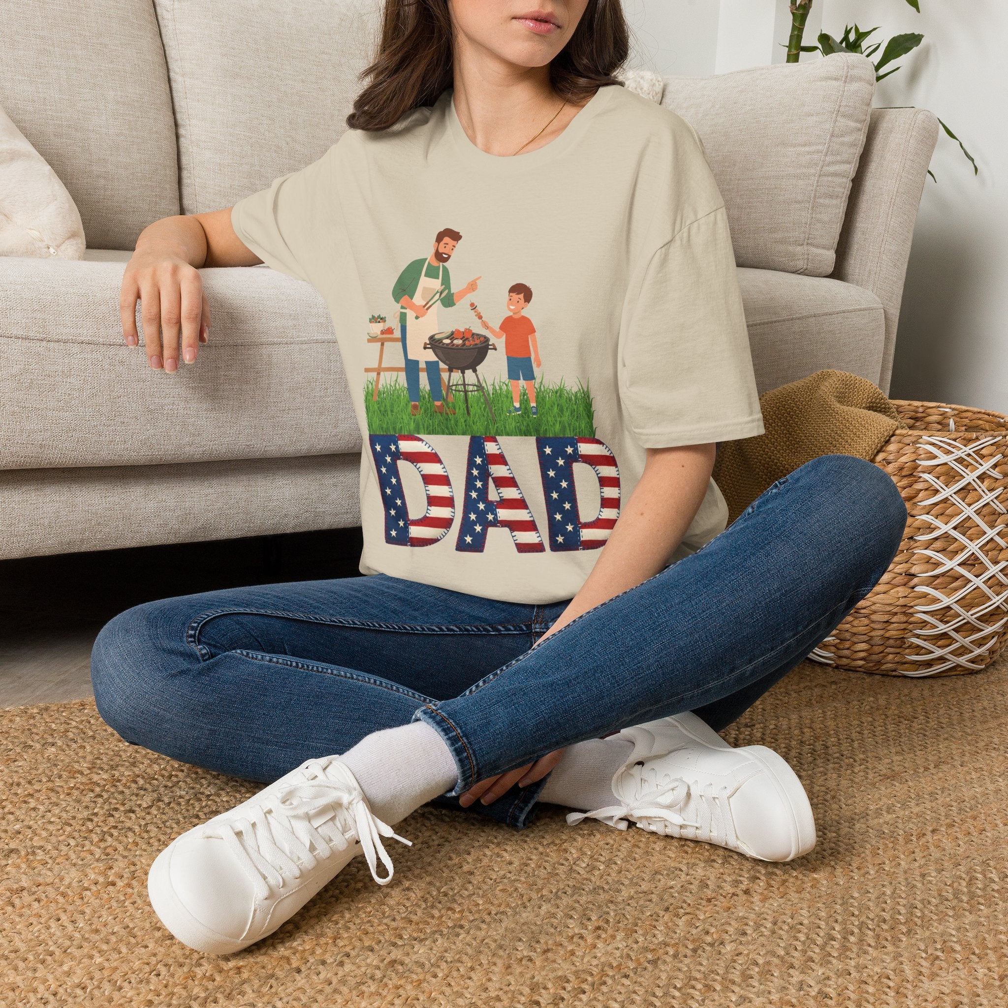 Dad BBQ T-Shirt — Patriotic Grilling Father & Son Tee for Father’s Day
