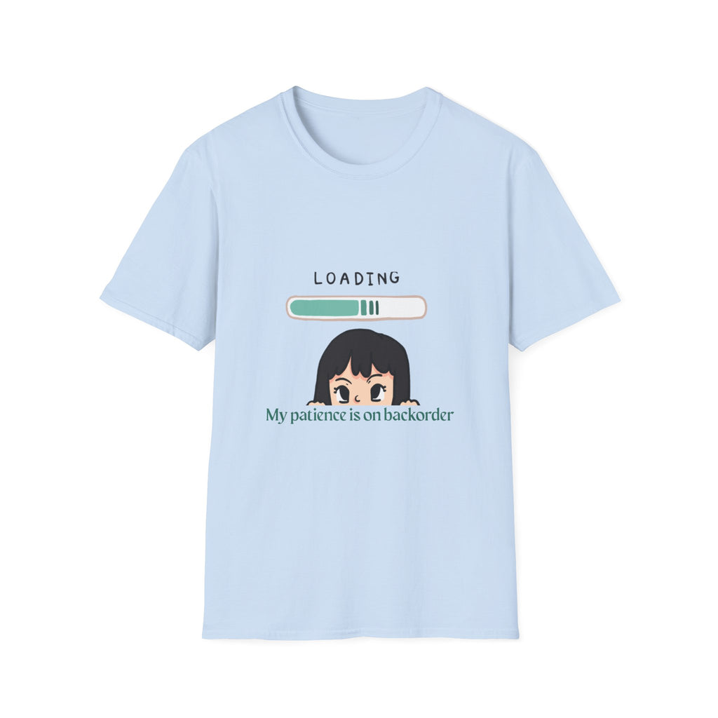 Loading Progress Graphic T-Shirt — Cute Anime Girl Illustration