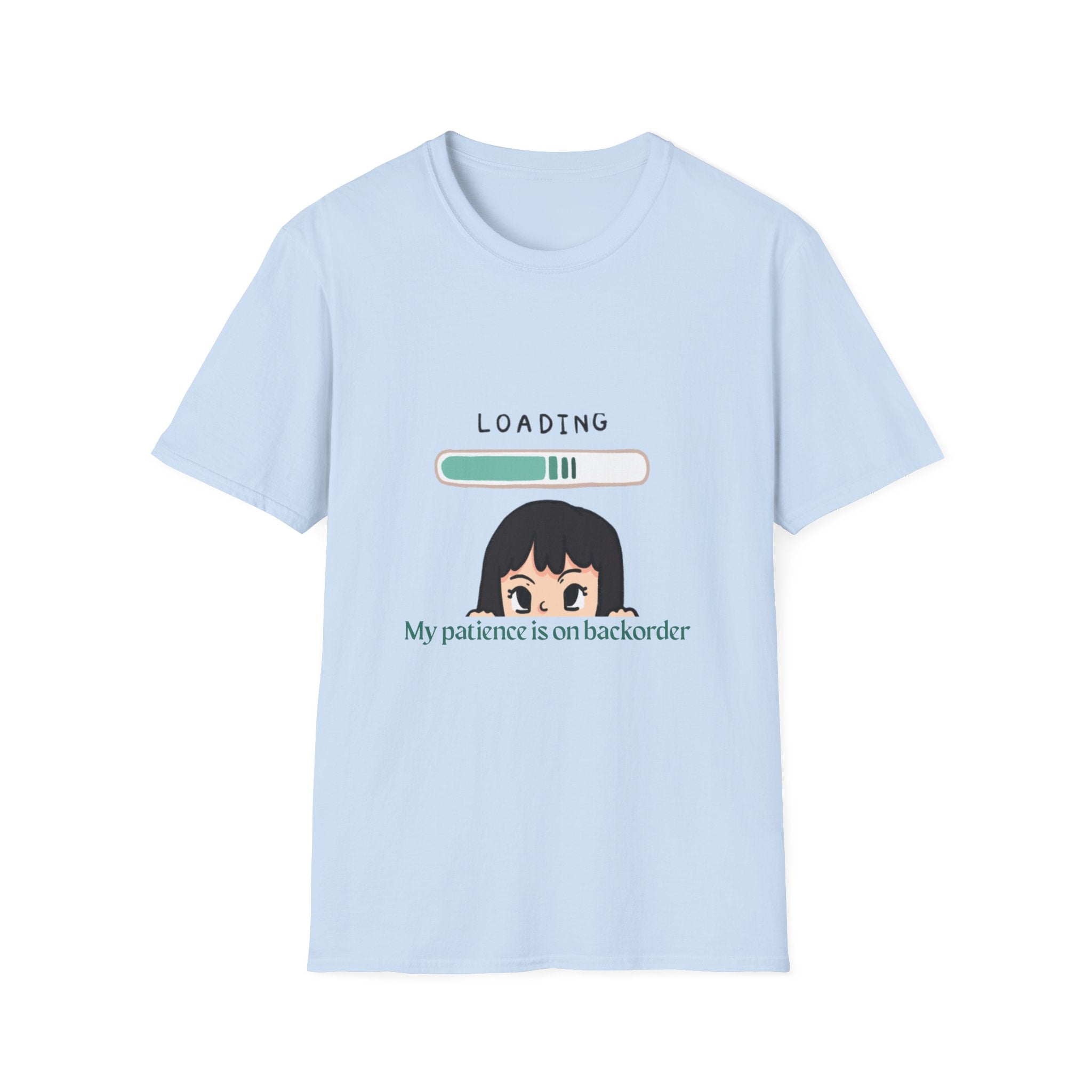 Loading Progress Graphic T-Shirt — Cute Anime Girl Illustration