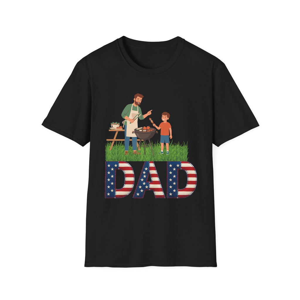 Dad BBQ T-Shirt — Patriotic Grilling Father & Son Tee for Father’s Day