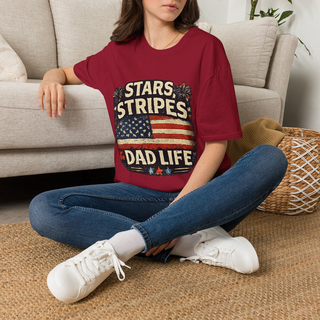 Stars & Stripes Dad Life T-Shirt — Vintage American Flag Patriotic Tee