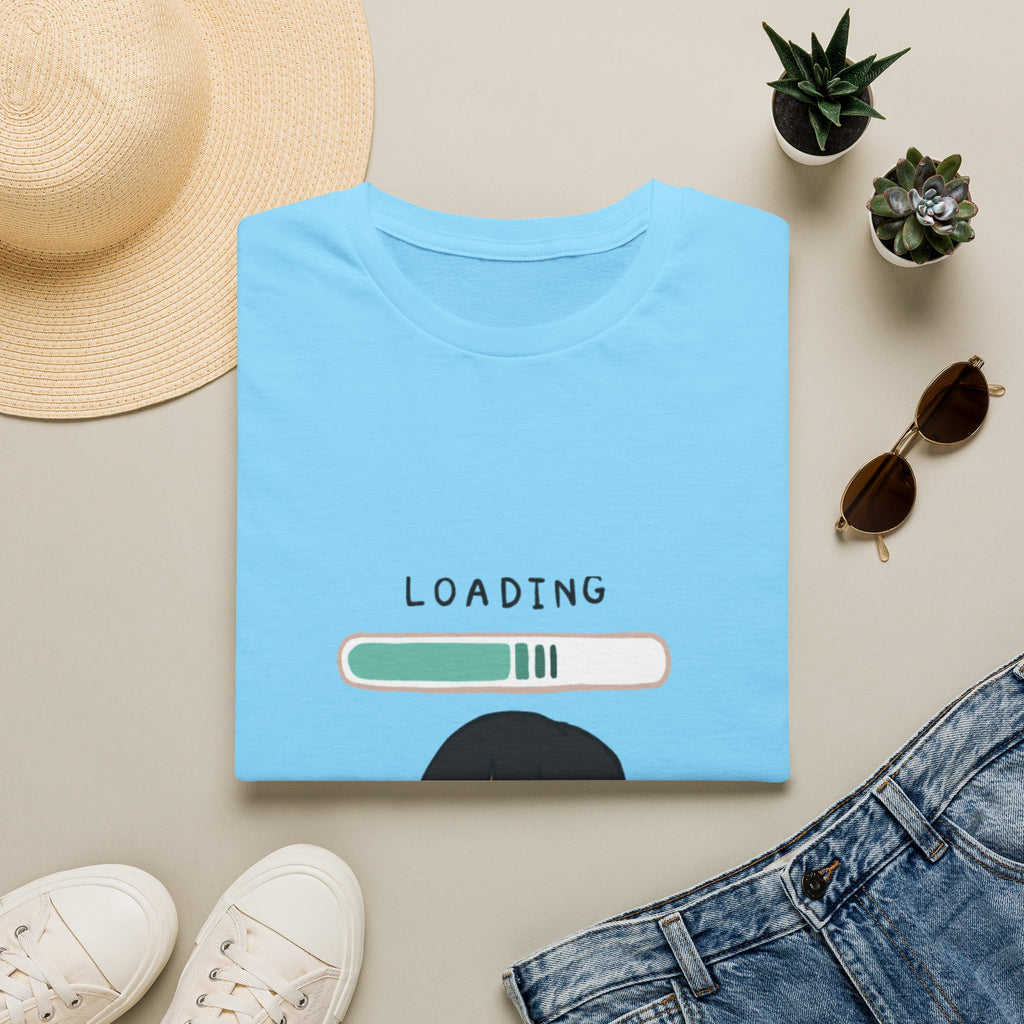 Loading Progress Graphic T-Shirt — Cute Anime Girl Illustration