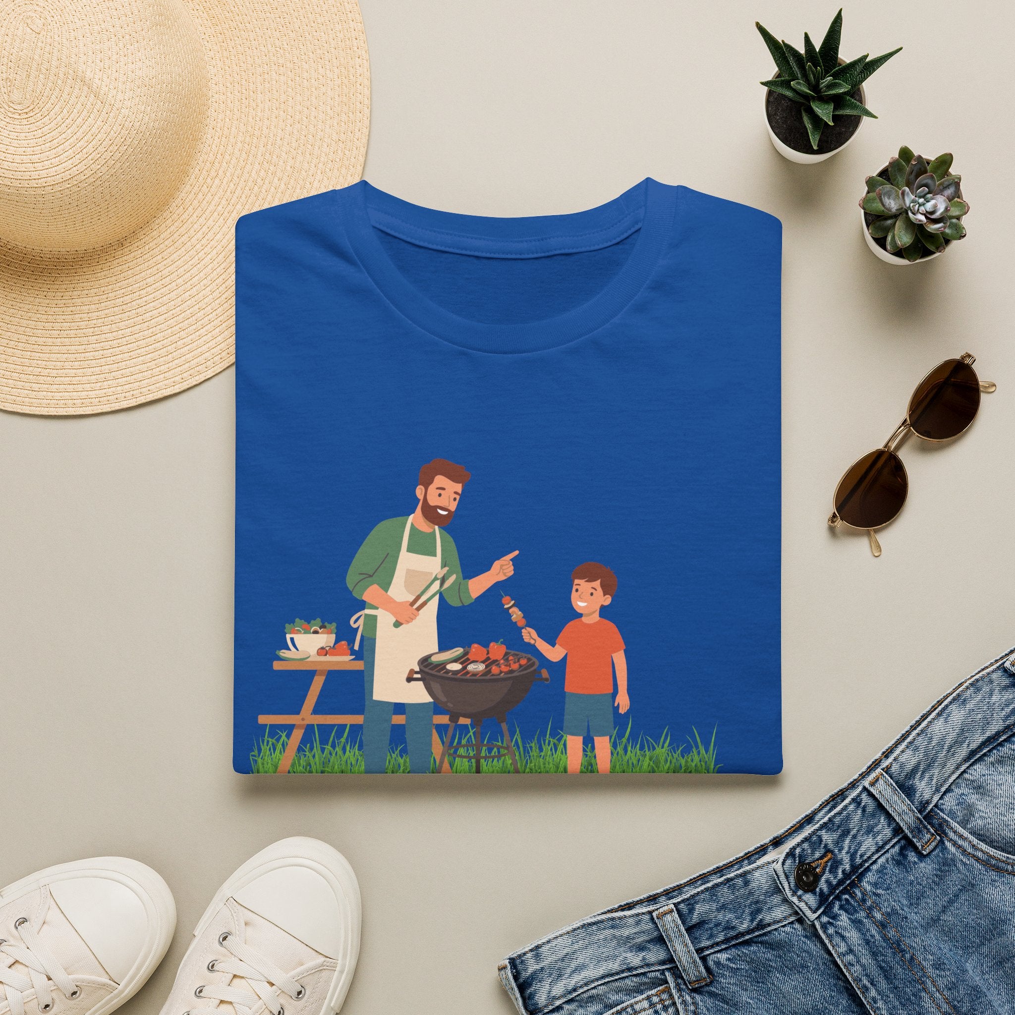 Dad BBQ T-Shirt — Patriotic Grilling Father & Son Tee for Father’s Day