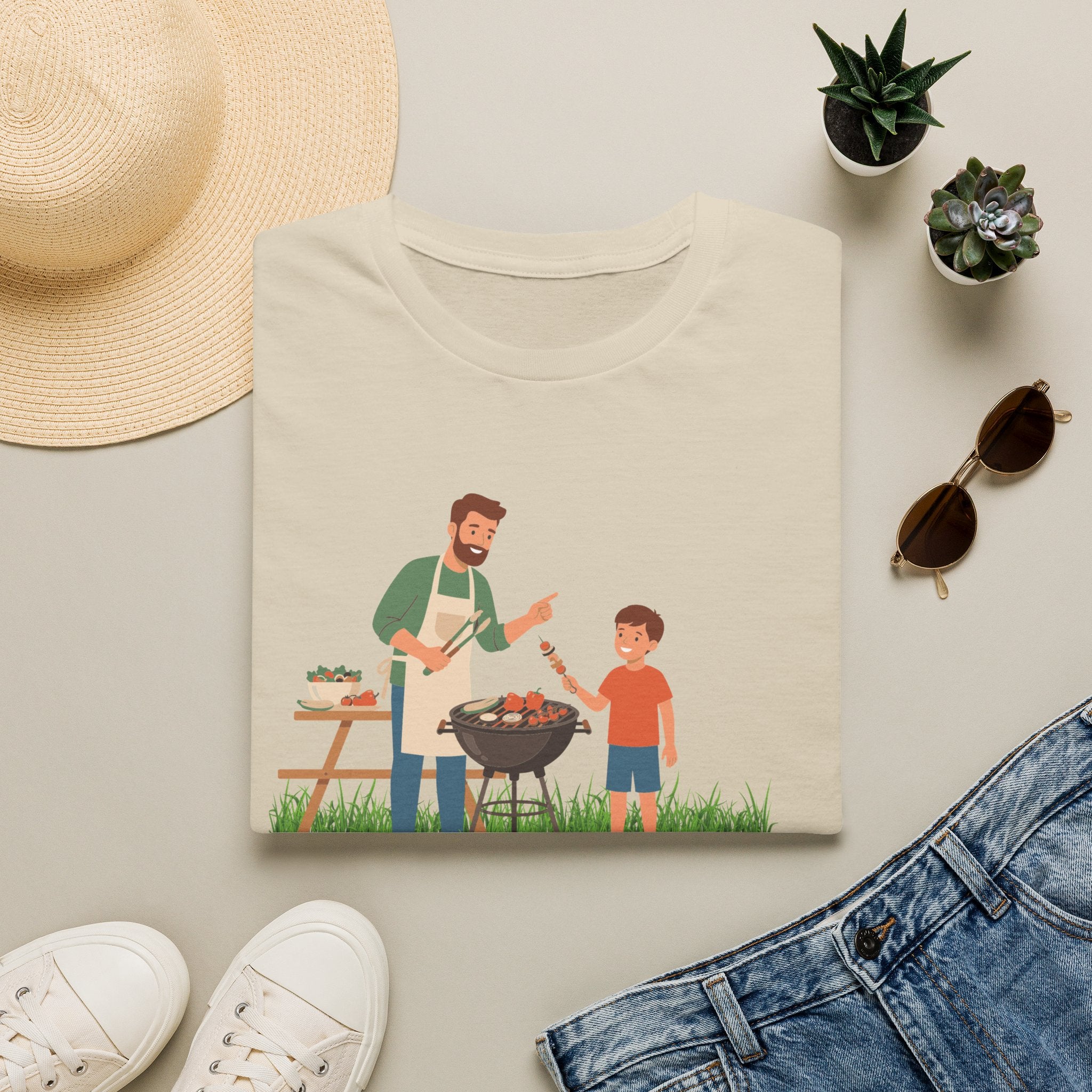 Dad BBQ T-Shirt — Patriotic Grilling Father & Son Tee for Father’s Day