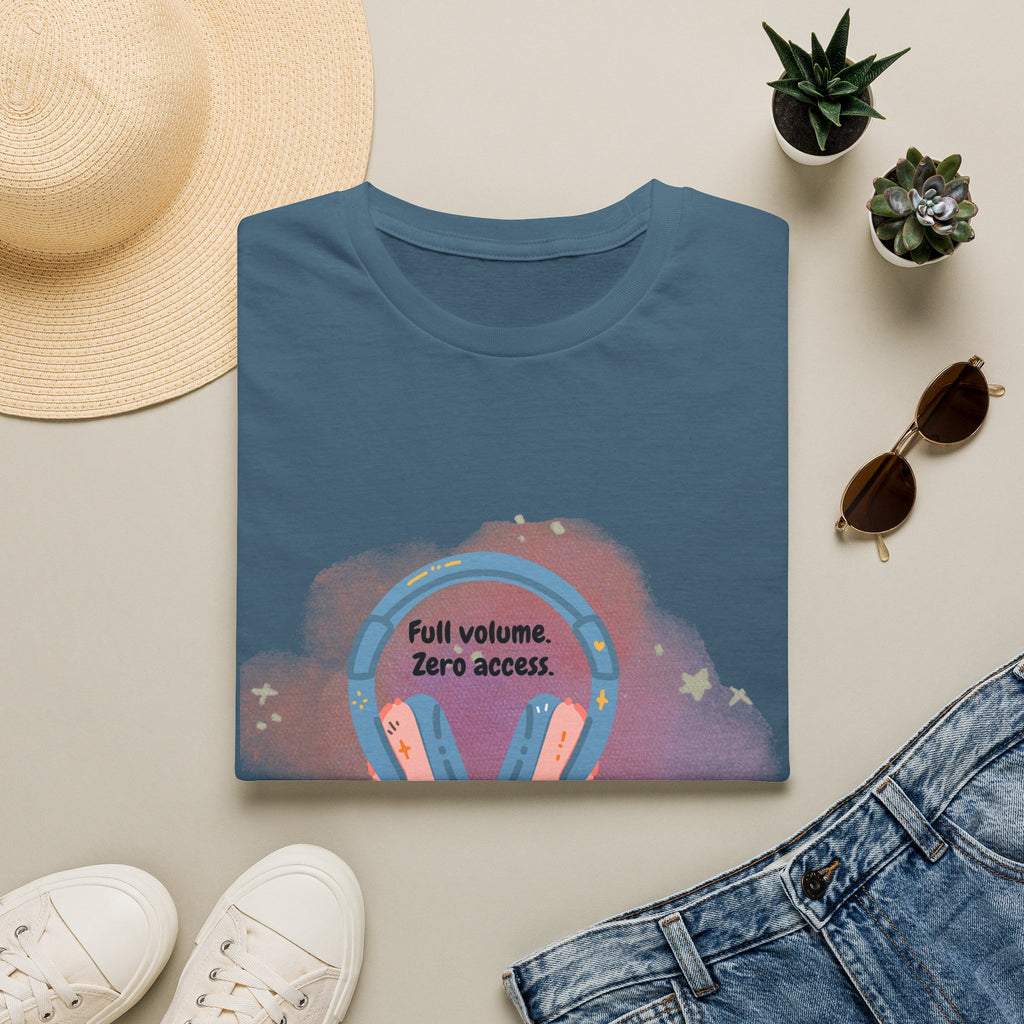 Headphones T‑Shirt — "Full Volume. Zero Access." Graphic Tee for Music Lovers