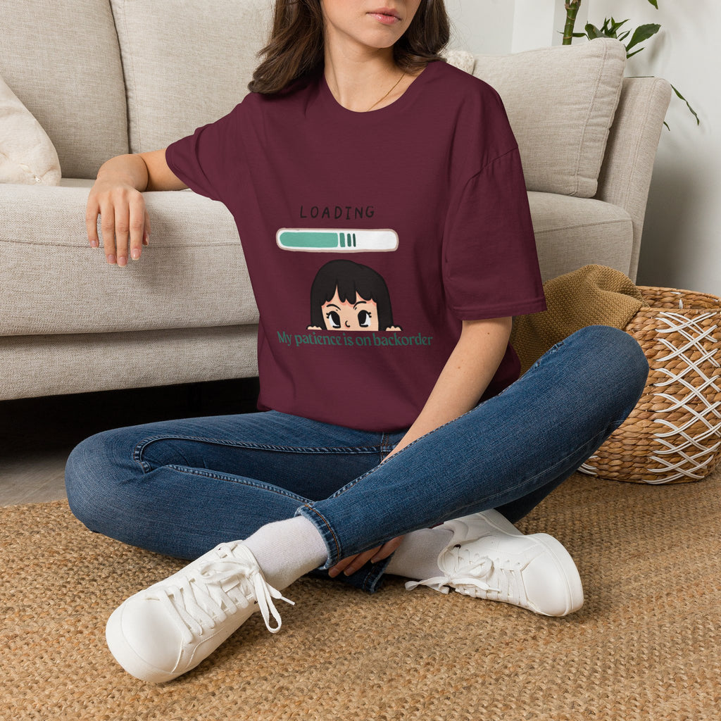 Loading Progress Graphic T-Shirt — Cute Anime Girl Illustration