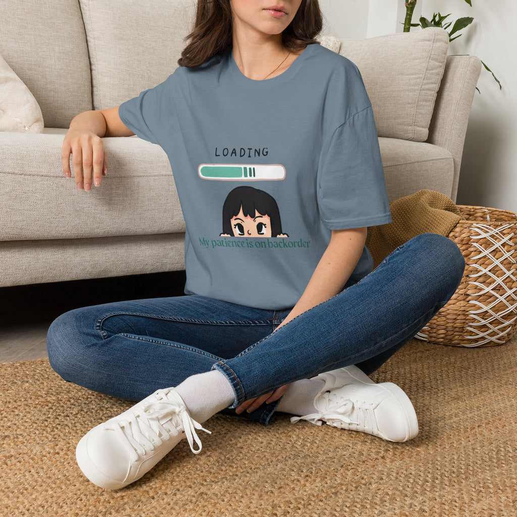 Loading Progress Graphic T-Shirt — Cute Anime Girl Illustration