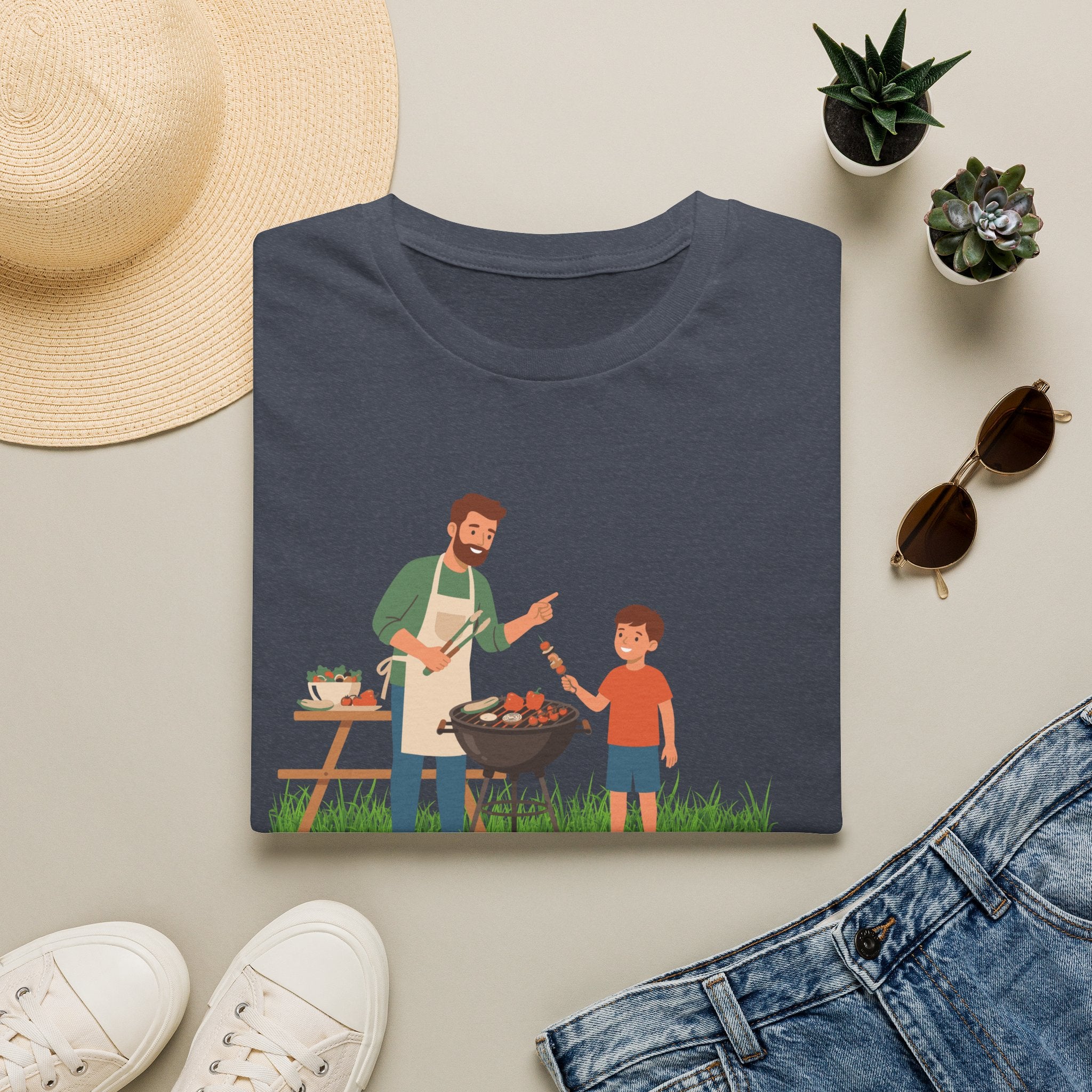 Dad BBQ T-Shirt — Patriotic Grilling Father & Son Tee for Father’s Day