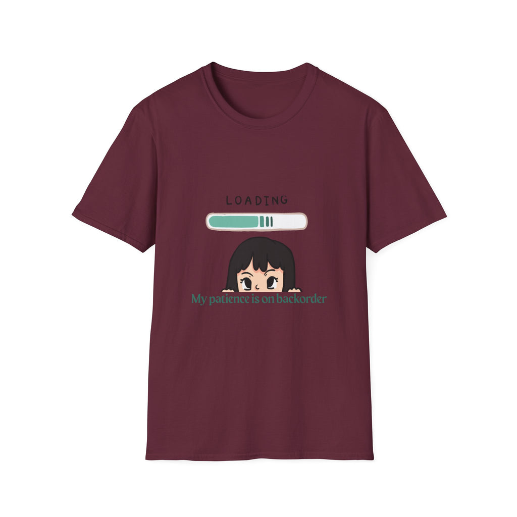 Loading Progress Graphic T-Shirt — Cute Anime Girl Illustration