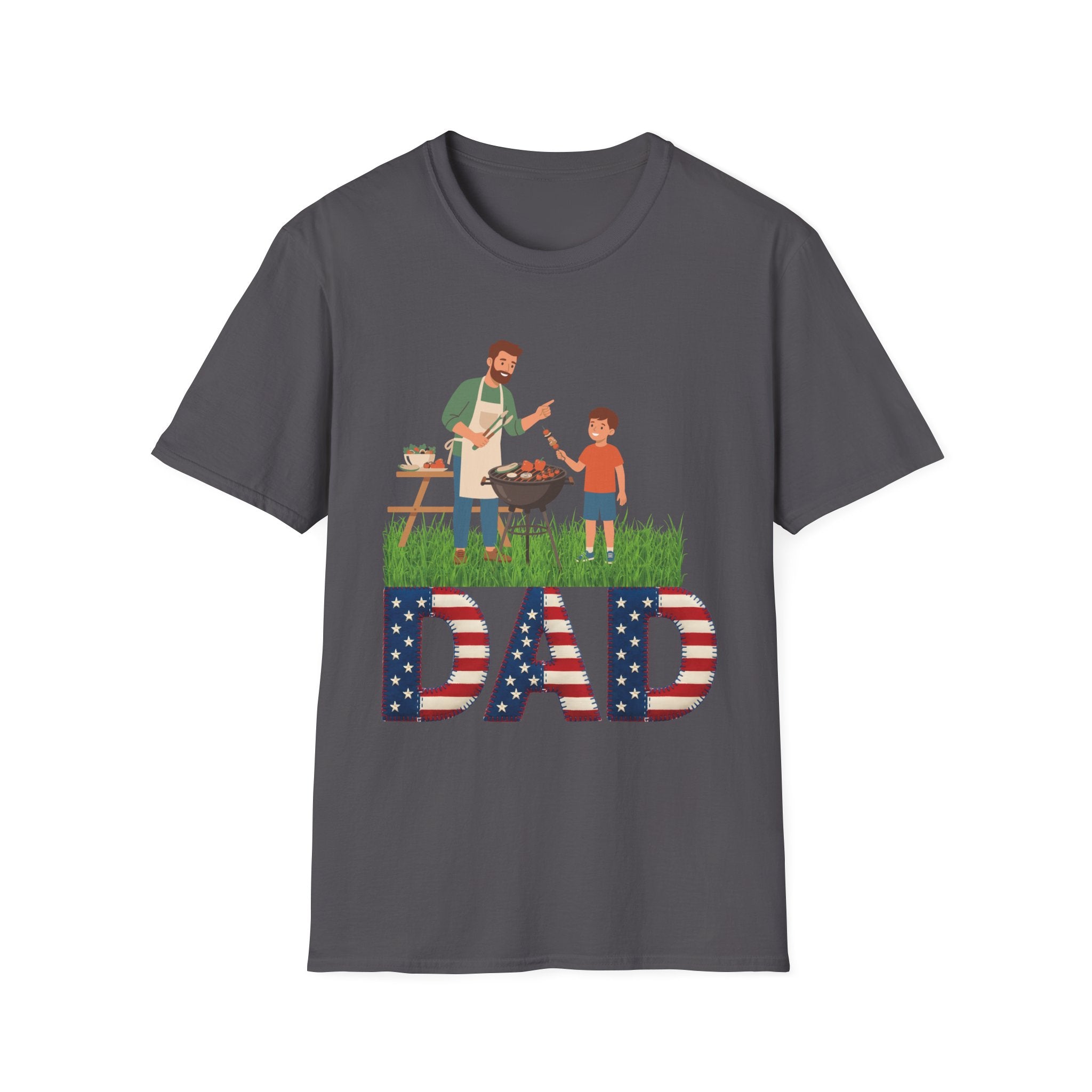 Dad BBQ T-Shirt — Patriotic Grilling Father & Son Tee for Father’s Day