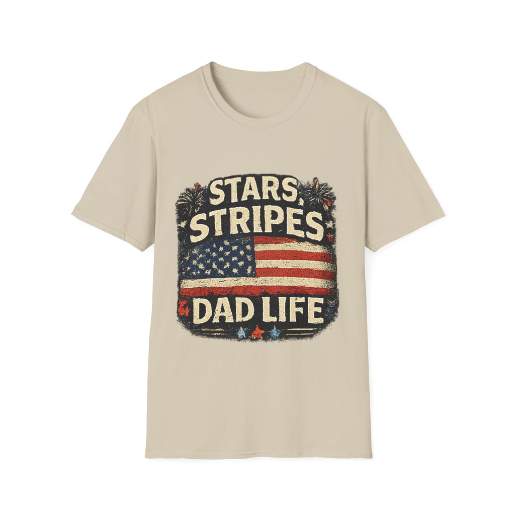 Stars & Stripes Dad Life T-Shirt — Vintage American Flag Patriotic Tee