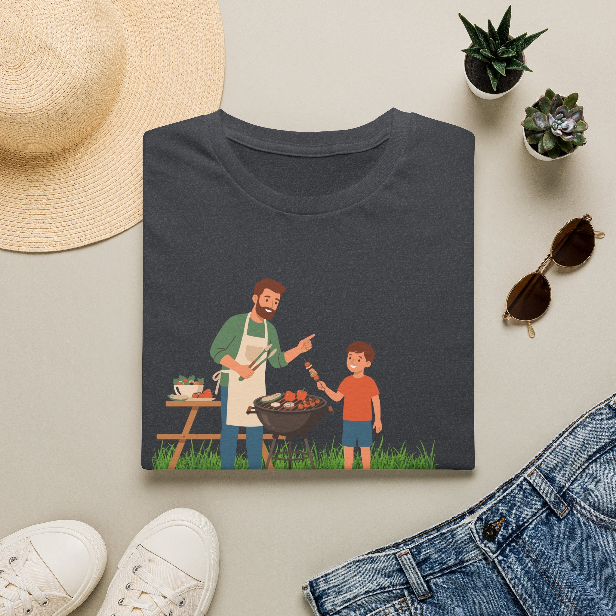 Dad BBQ T-Shirt — Patriotic Grilling Father & Son Tee for Father’s Day
