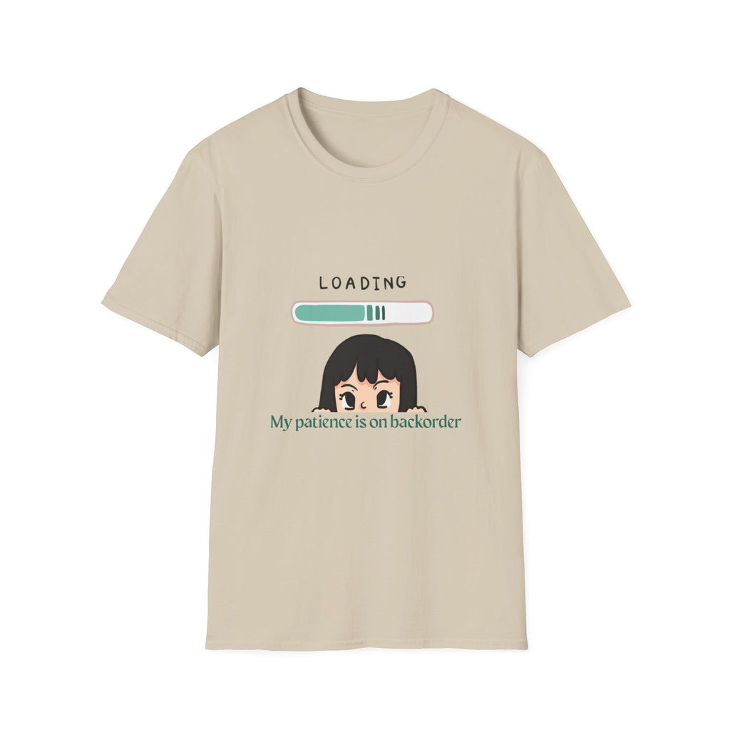 Loading Progress Graphic T-Shirt — Cute Anime Girl Illustration