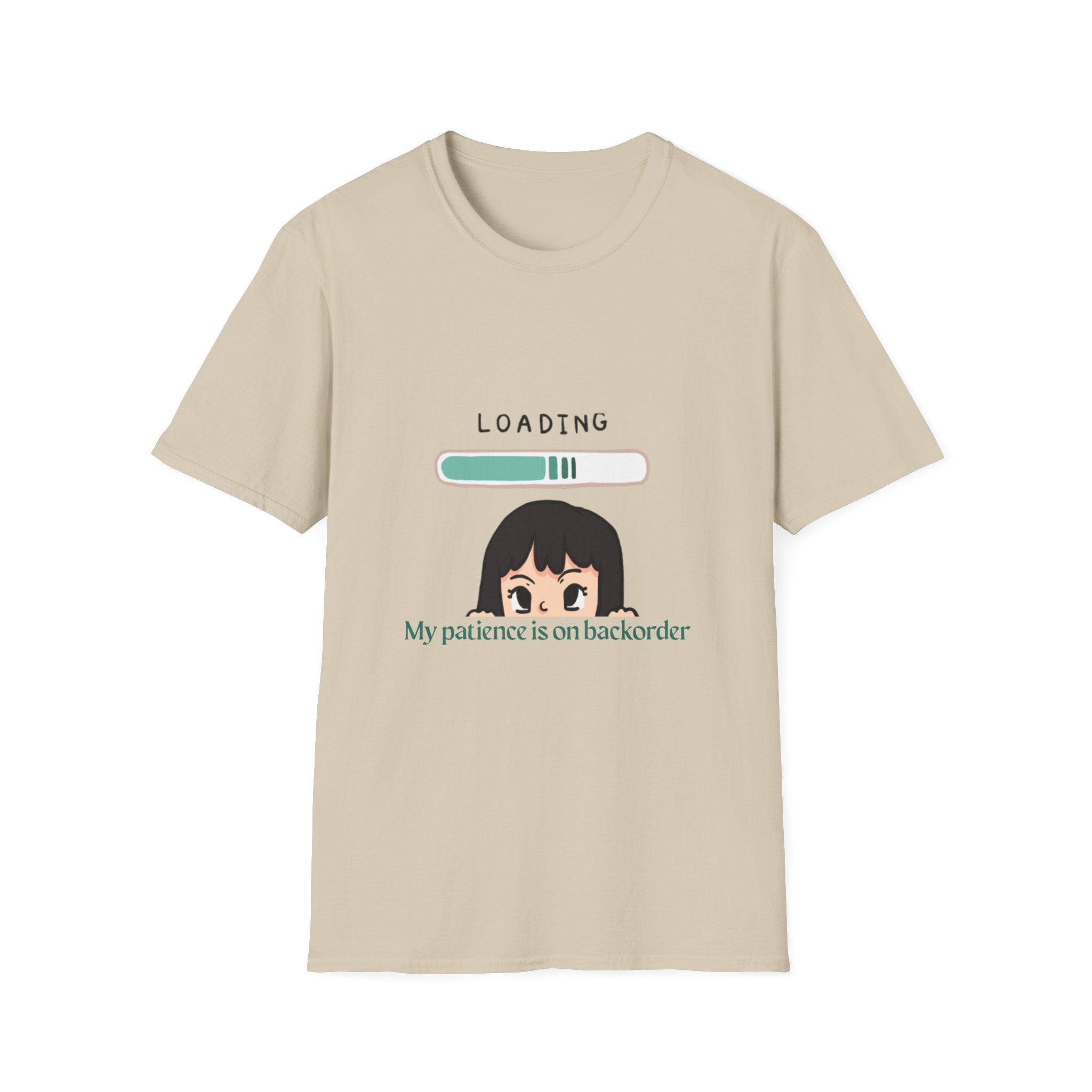 Loading Progress Graphic T-Shirt — Cute Anime Girl Illustration