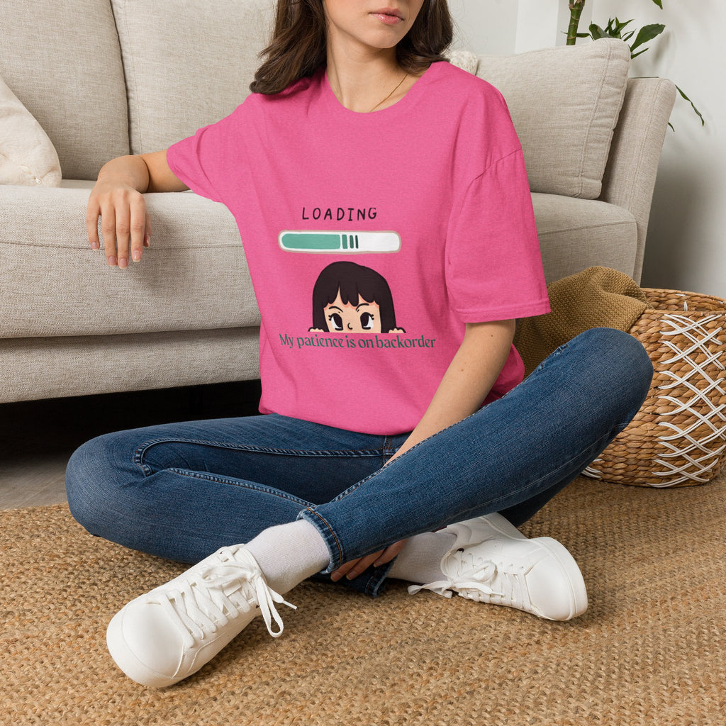 Loading Progress Graphic T-Shirt — Cute Anime Girl Illustration
