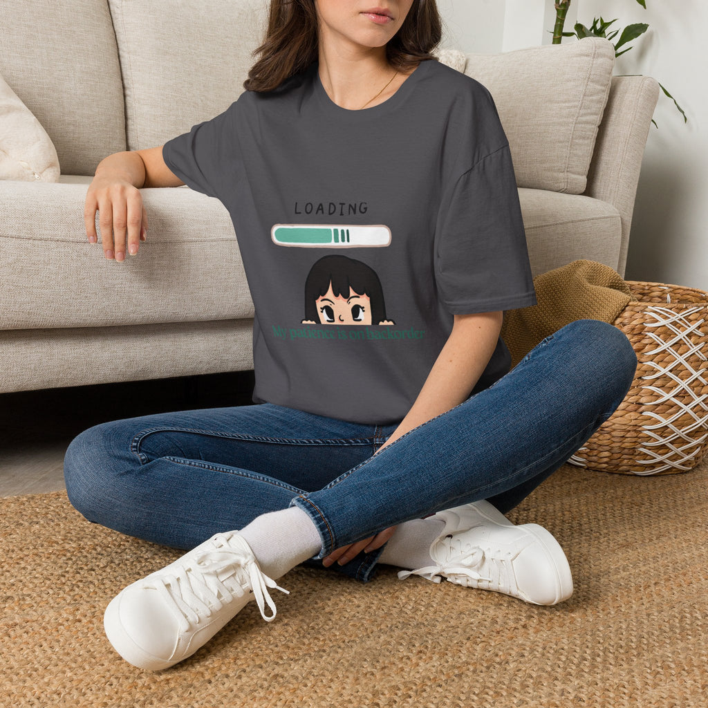 Loading Progress Graphic T-Shirt — Cute Anime Girl Illustration
