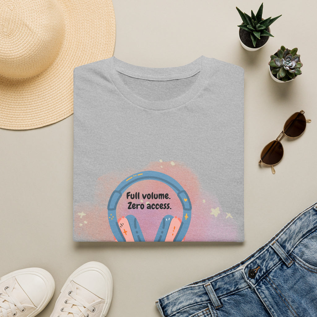 Headphones T‑Shirt — "Full Volume. Zero Access." Graphic Tee for Music Lovers