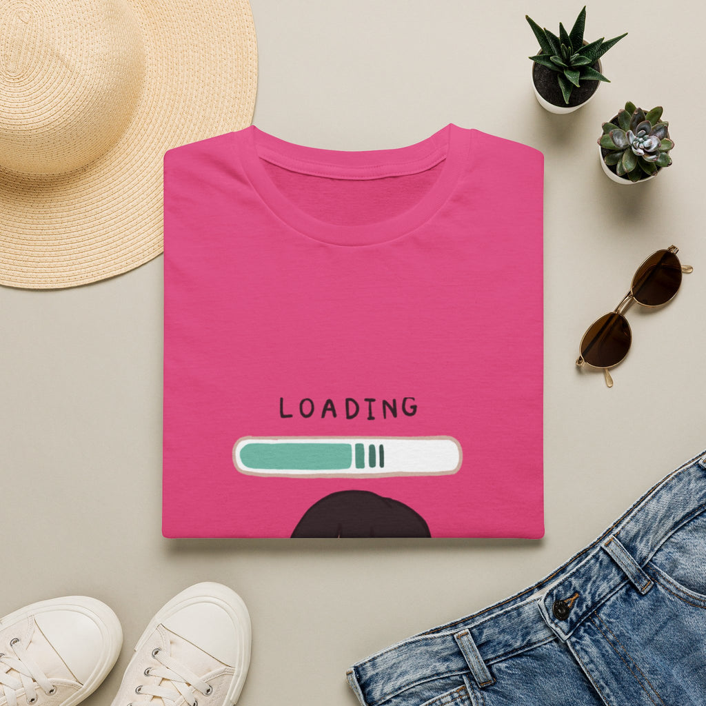 Loading Progress Graphic T-Shirt — Cute Anime Girl Illustration