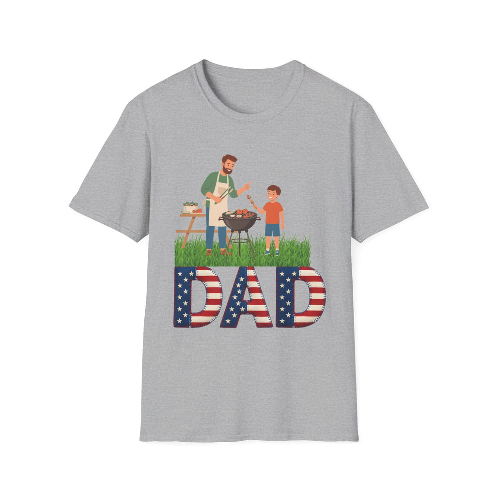 Dad BBQ T-Shirt — Patriotic Grilling Father & Son Tee for Father’s Day