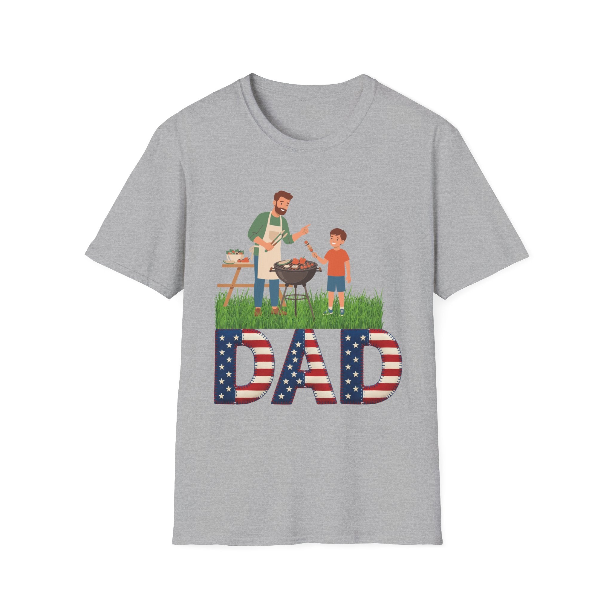 Dad BBQ T-Shirt — Patriotic Grilling Father & Son Tee for Father’s Day
